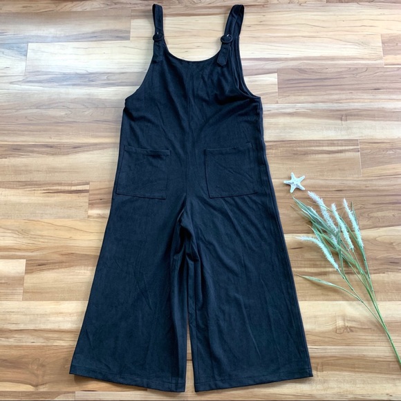 She and Sky Pants - She + Sky Twill Culotte Jumpsuit